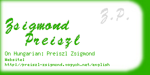 zsigmond preiszl business card